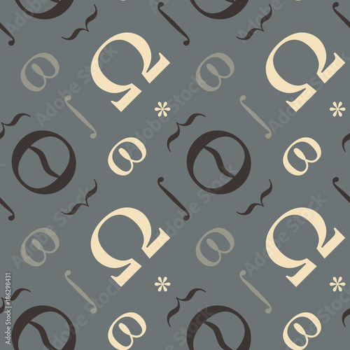 Abstract typographic symbols seamless pattern. For print, fashion design, wrapping, wallpaper