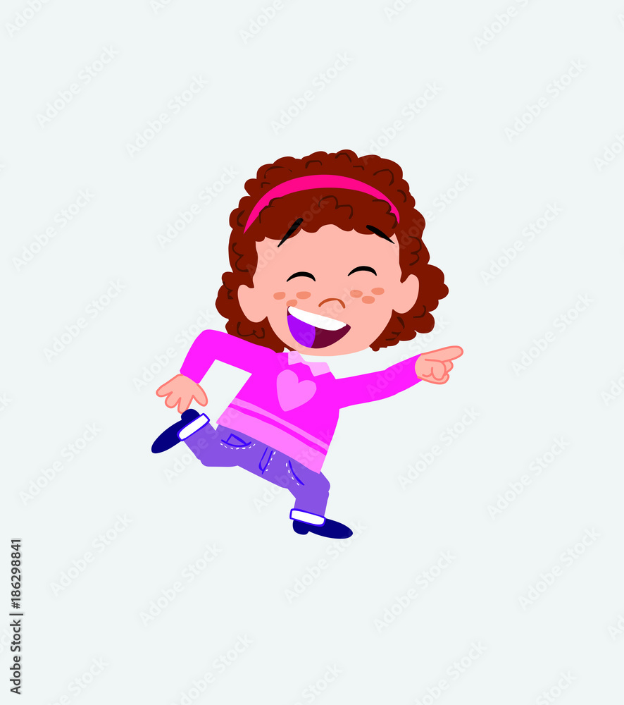 White girl with sweater running smiling. White girl with sweater running smiling.
