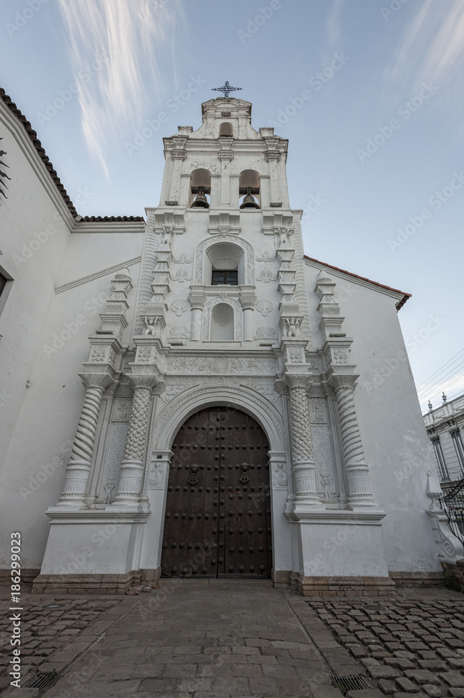 Fototapeta premium La Merced church in Sucre, capital of Bolivia - South America