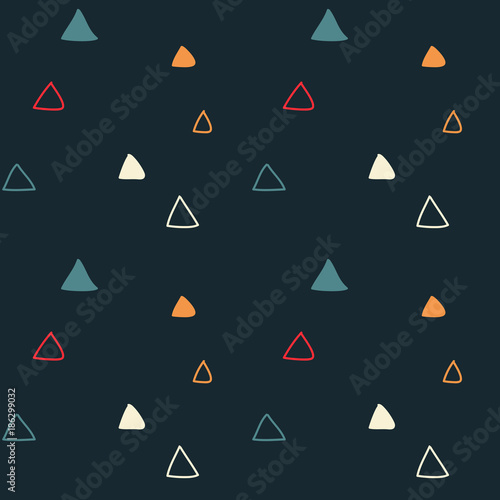 Kids triangular seamless pattern. For print, fashion design, wrapping wallpaper