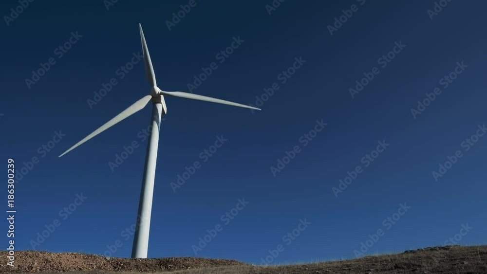Sustainability construction of windfarm converter kinetic windpower. Rotor wind-turbine blade smooth circling, infinite rotate. Future revolution of making watts. Colorful skyline and nobody around Sustainability construction of windfarm converter kinetic windpower. Rotor wind-turbine blade smooth circling, infinite rotate. Future revolution of making watts. Colorful skyline and nobody around