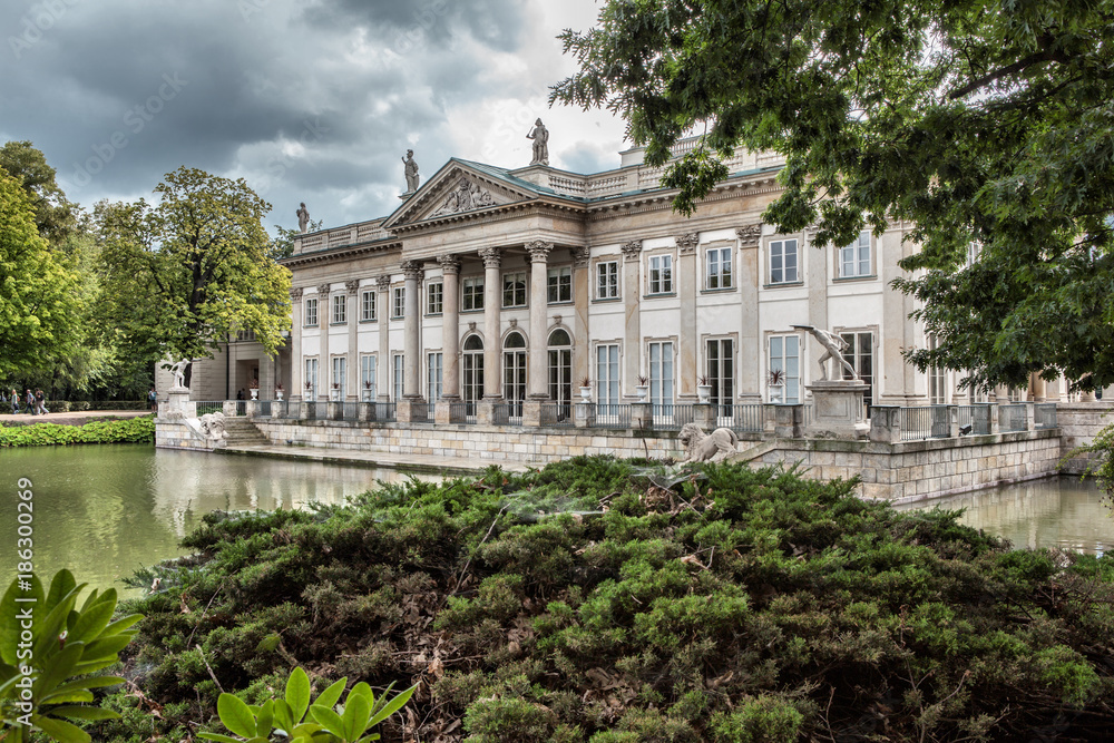 Palace on the water in Warsaw, Poland