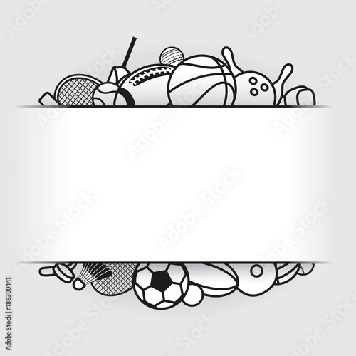 Vector sport ball and equipment  background.