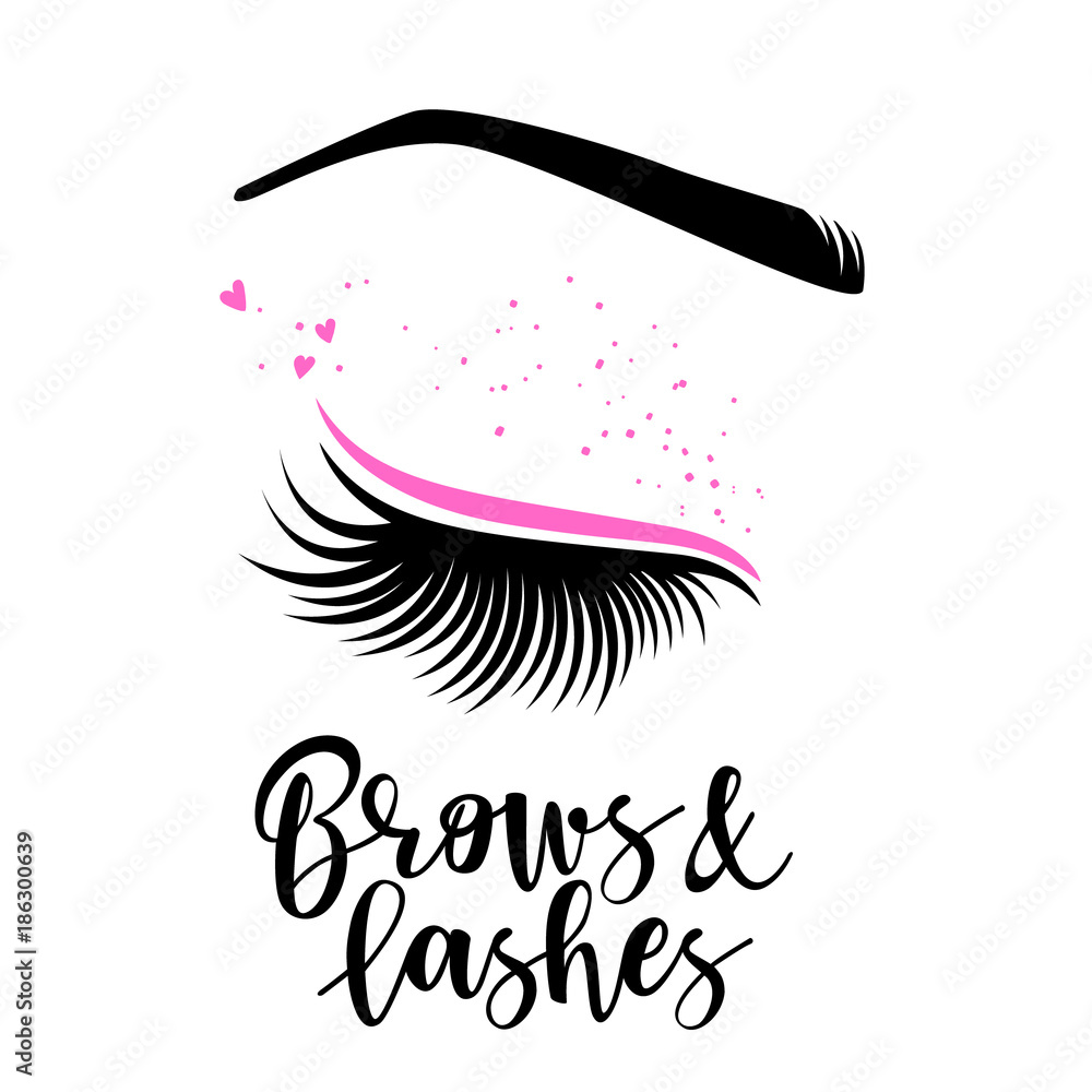 Brows and lashes lettering Brows and lashes lettering