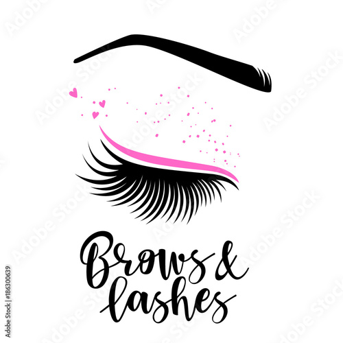 Brows and lashes lettering