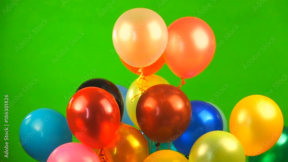 Flying balloons on green screen Flying balloons on green screen