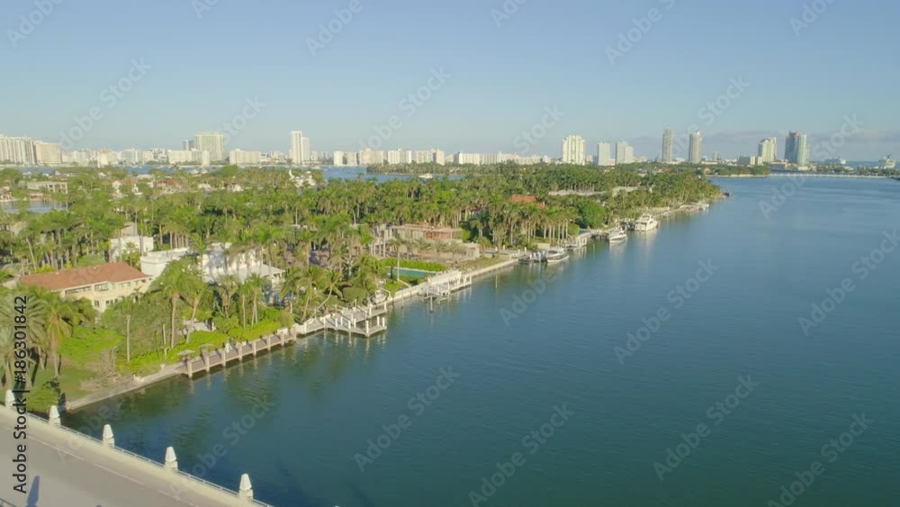 Aerial drone video luxury island mansions in Miami Beach waterfront 4k 24p Aerial drone video luxury island mansions in Miami Beach waterfront 4k 24p
