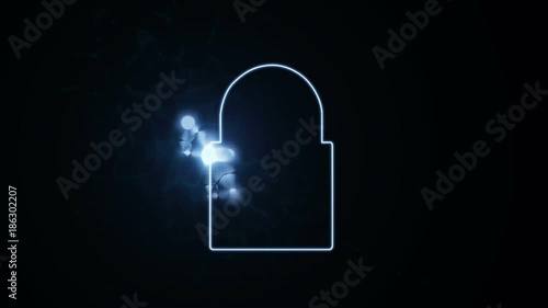 Wallpaper Mural Cyber security and information or network protection with lock icon. Future technology web services for business and internet project Torontodigital.ca