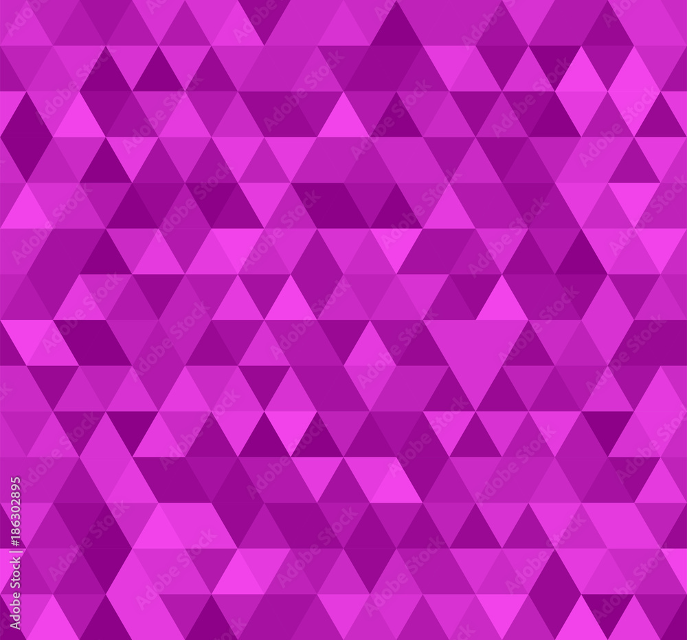 Seamless pink abstract pattern. Geometric purple print composed of triangles and polygons. Bright rose background. Seamless pink abstract pattern. Geometric purple print composed of triangles and polygons. Bright rose background.