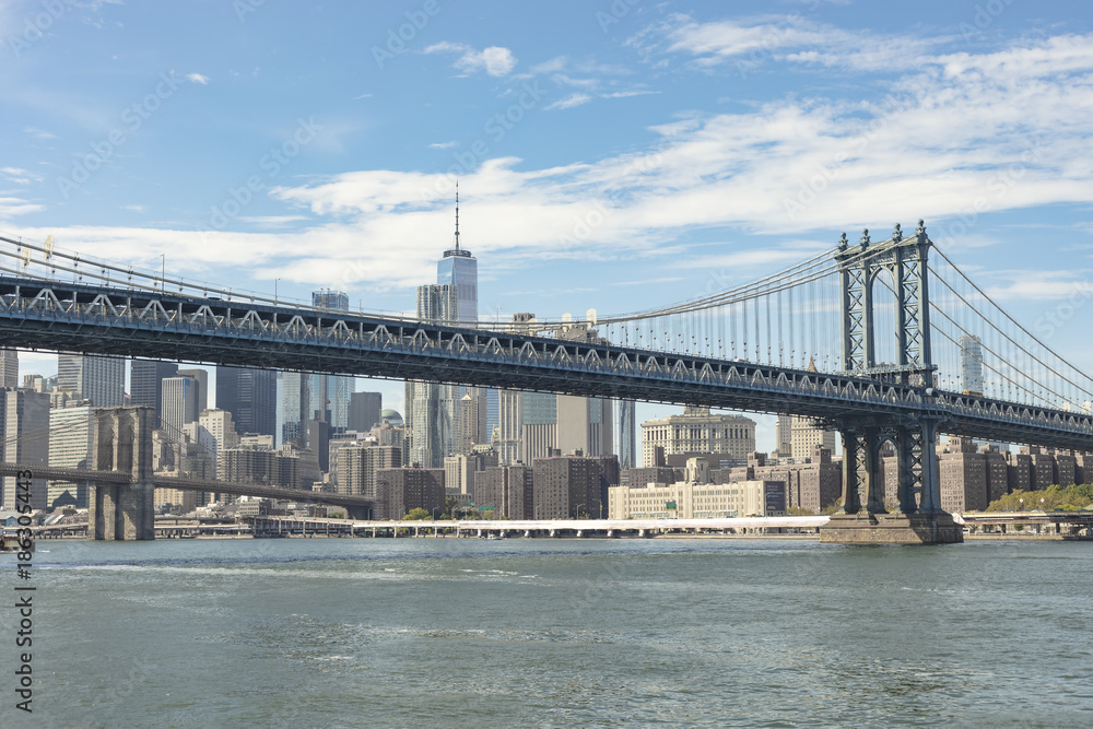 Obraz premium Manhattan Bridge I Widok Dolnego Manhattanu