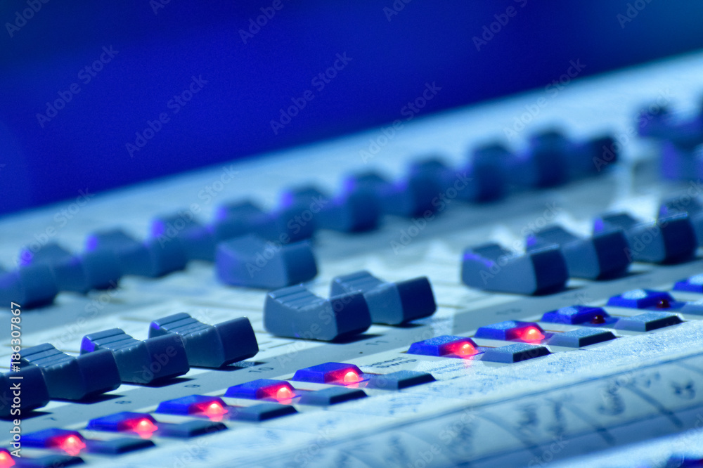 Close-up Of Professional Digital Sound Mixer Close-up Of Professional Digital Sound Mixer