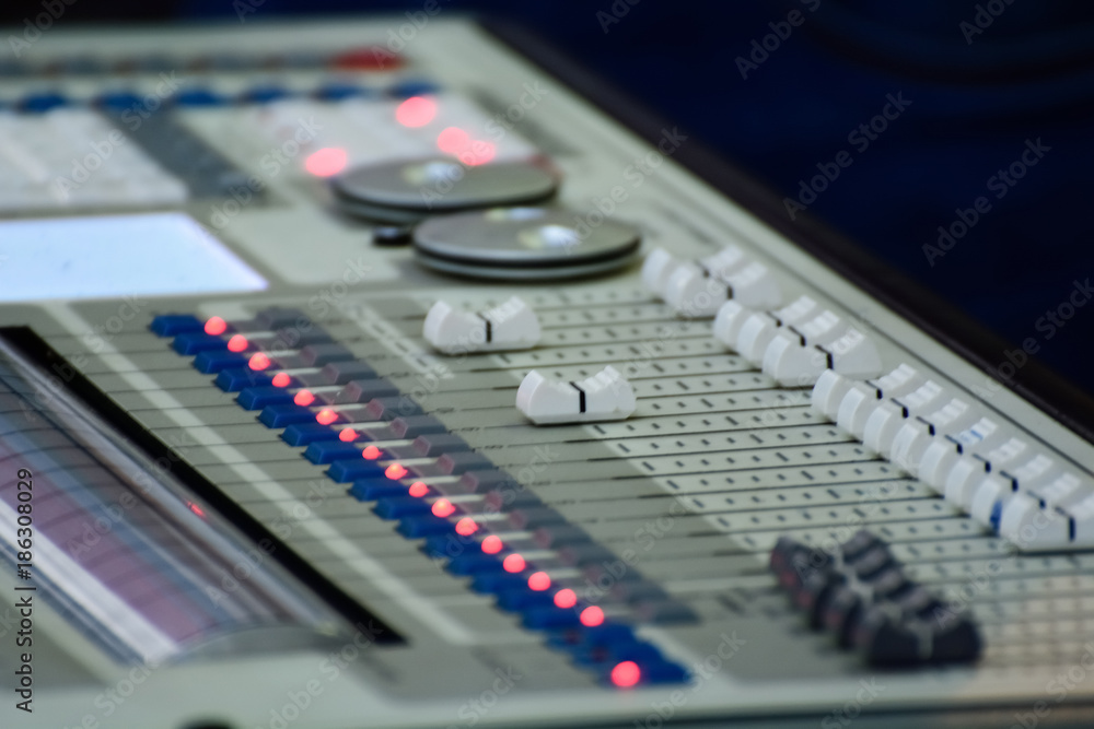 Close-up Of Professional Digital Sound Mixer Close-up Of Professional Digital Sound Mixer