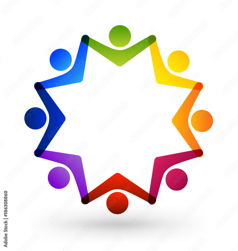 Star shape group of working people icon Star shape group of working people icon