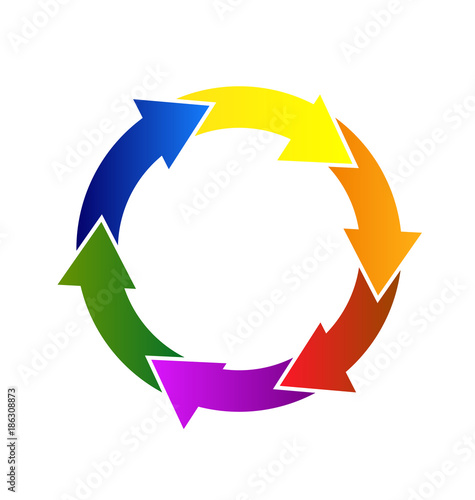 Recycle colorful arrows icon