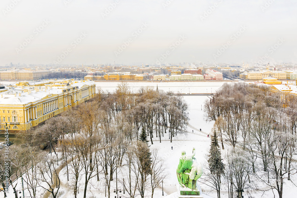 winter panorama of St. Petersburg. view from St. Isaac's Cathedral