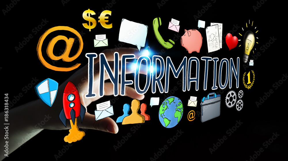 Businesswoman using hand-drawn presentation Businesswoman using hand-drawn presentation