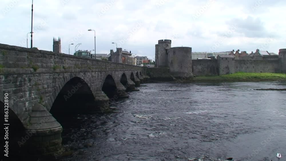 Truck drives on stone bridge, Ireland Truck drives on stone bridge, Ireland