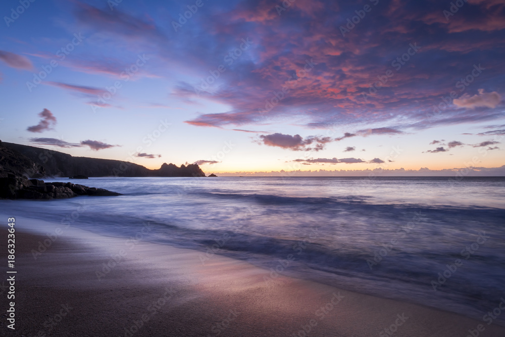 Porthcurno beach in West Cornwall.