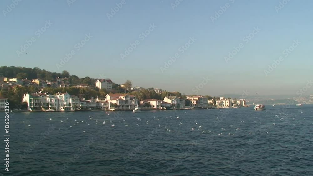 Ferry along Istanbul coastline, POV Ferry along Istanbul coastline, POV