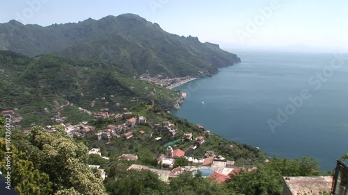 Wallpaper Mural Zoom in, coastal town in Italy mountains Torontodigital.ca