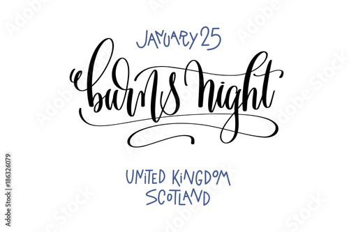 january 25 - burns night - united kingdom scotland, hand letteri