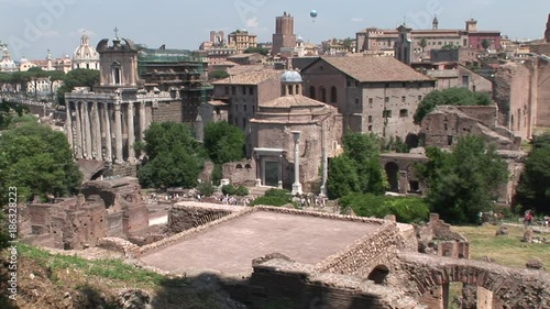 Wide, tourists by Temple of Antoninus Pius photo