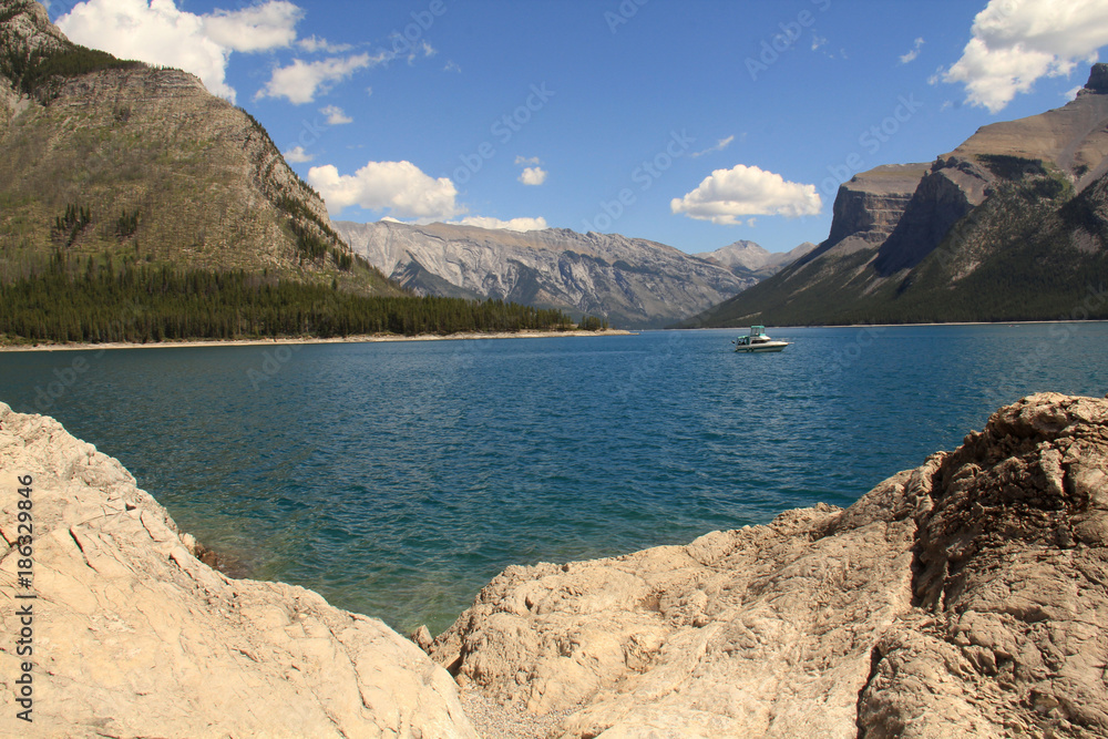 Blue lakes and mountains