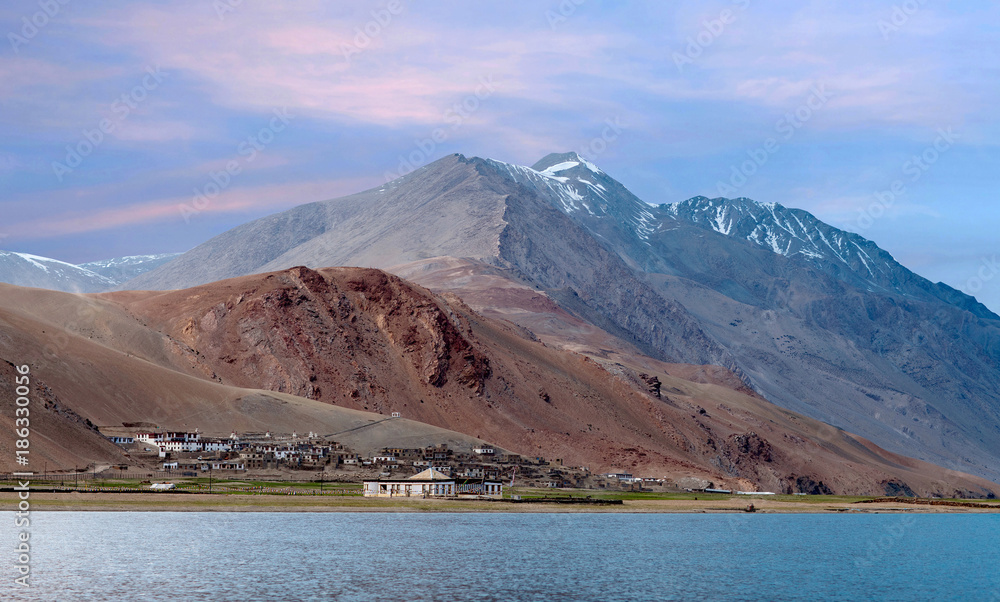 Korzok village and Tso Moriri lake in Ladakh, Jammu and Kashmir, North India Korzok village and Tso Moriri lake in Ladakh, Jammu and Kashmir, North India