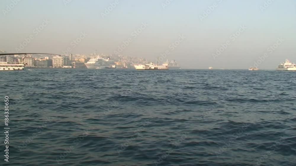 Wide, boats off the coast of Istanbul Wide, boats off the coast of Istanbul
