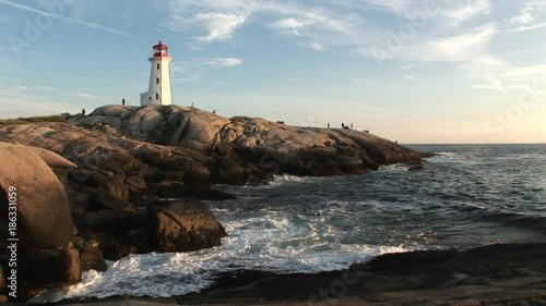Wide, scenic lighthouse in Nova Scotia
