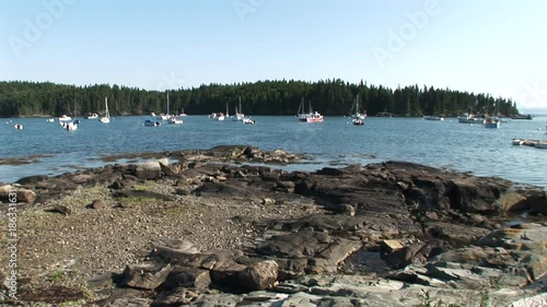 Wide, boats off coast of Nova Scotia