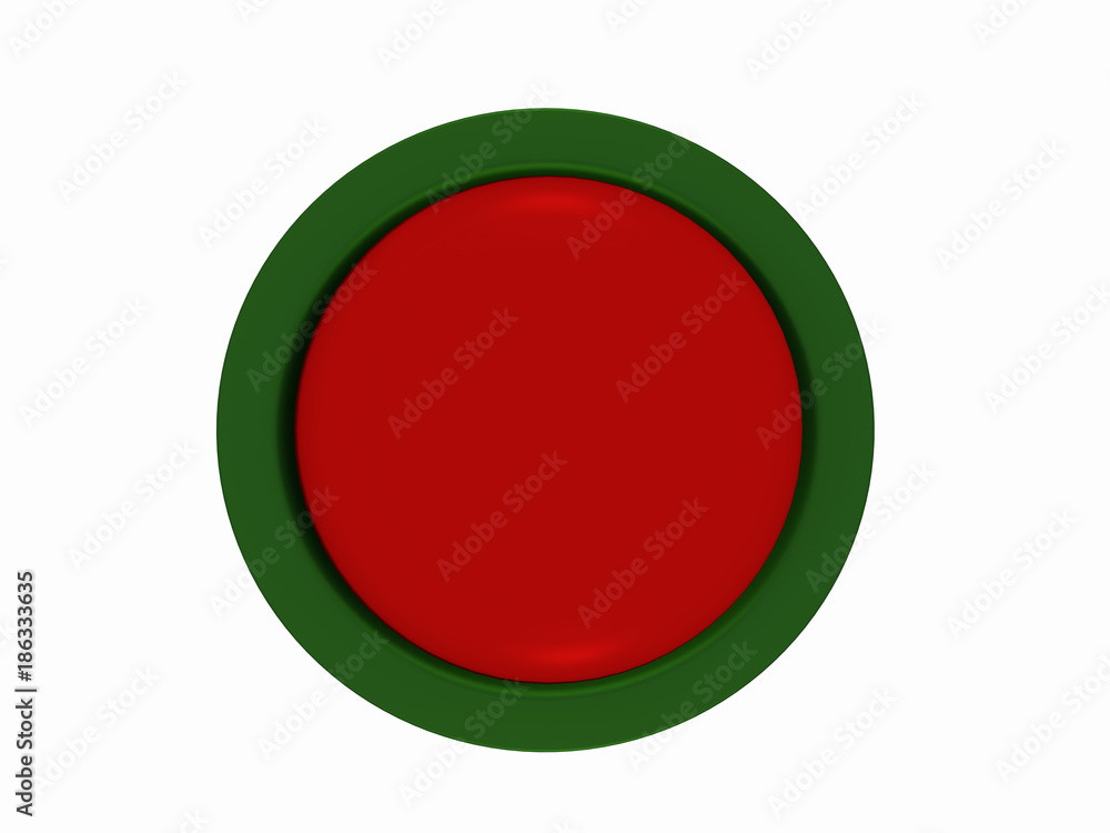 runder Button in rot-grün auf weiß isoliert. runder Button in rot-grün auf weiß isoliert.