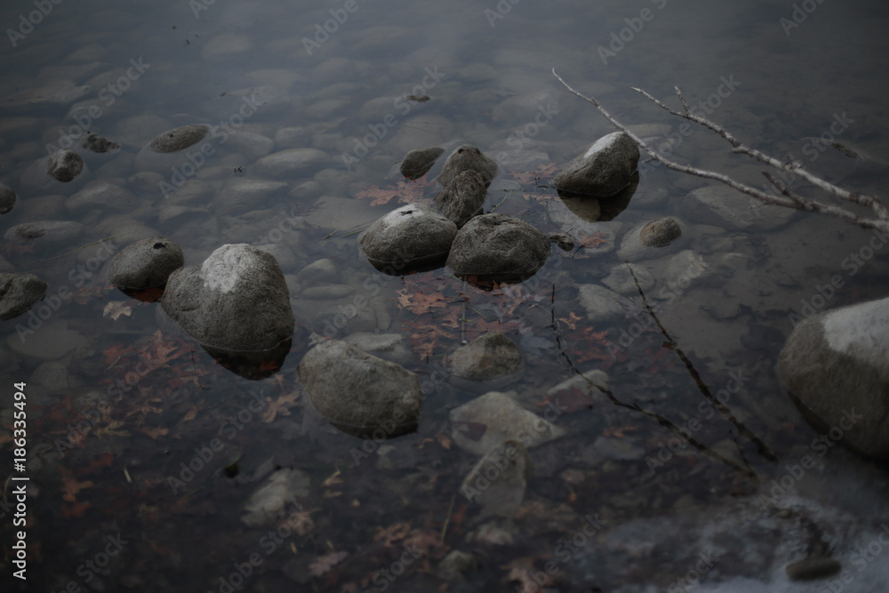 Rocks reflecting on a creek in Pure Michigan Rocks reflecting on a creek in Pure Michigan