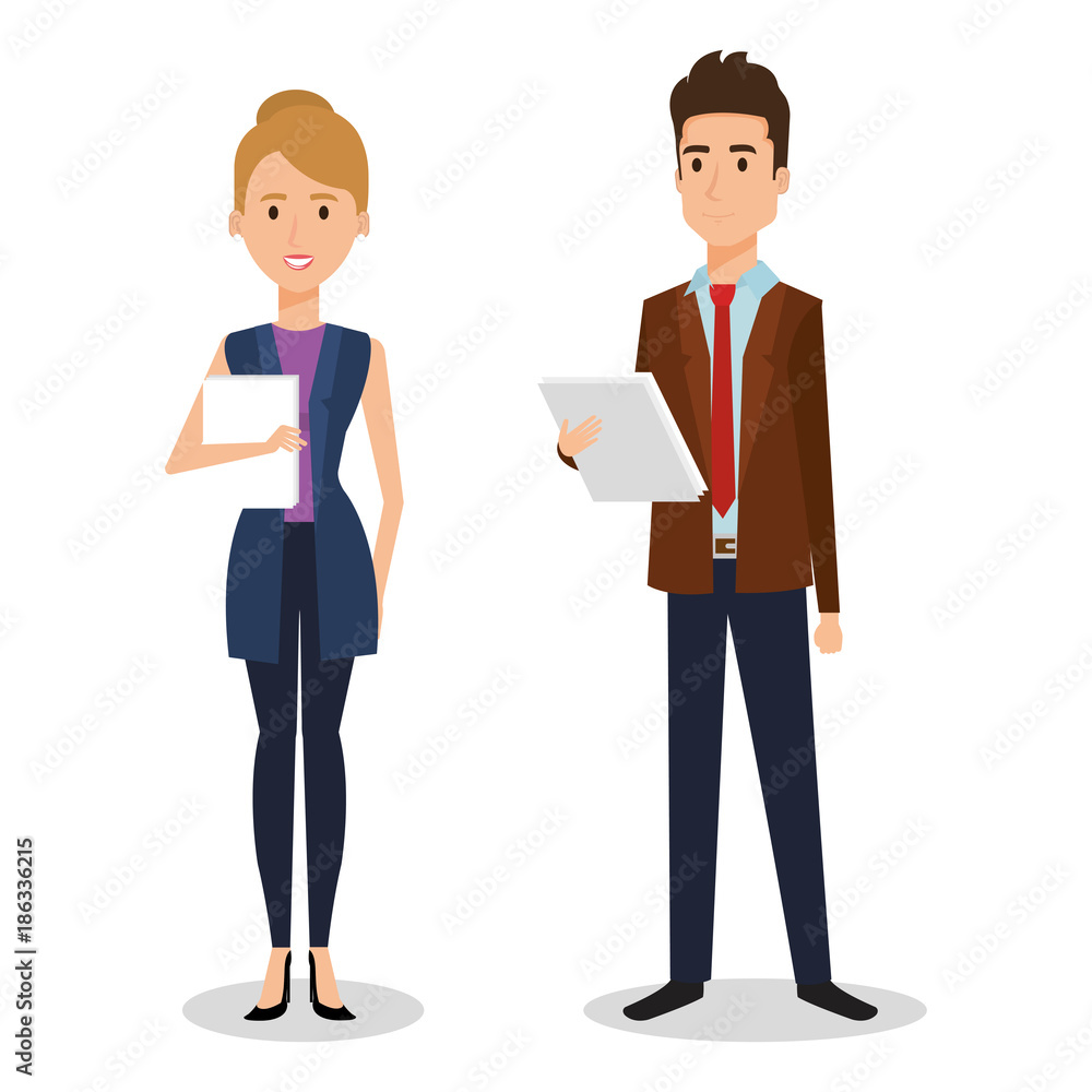 business people couple avatars characters business people couple avatars characters