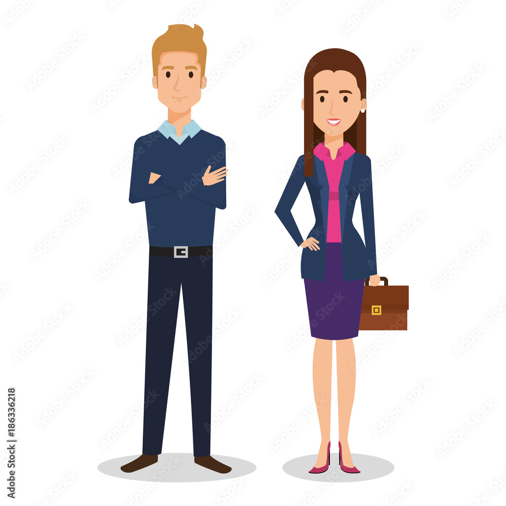 business people couple avatars characters business people couple avatars characters