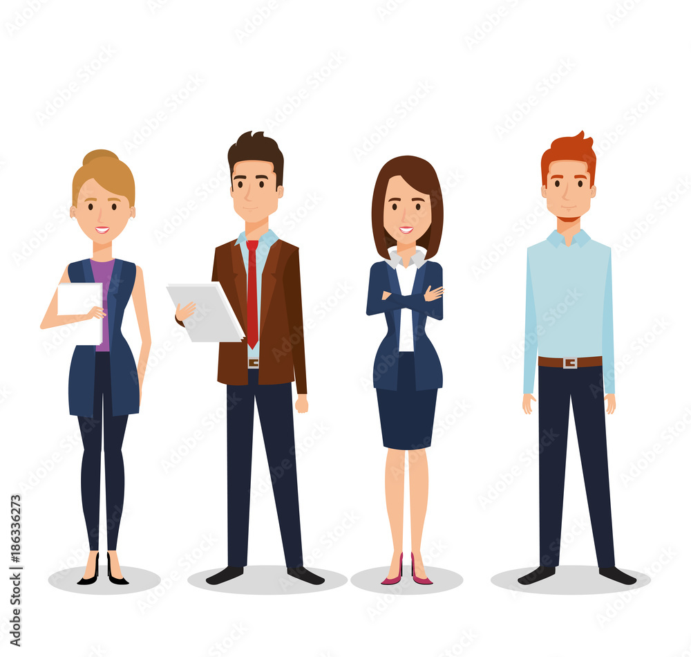 business people group avatars characters vector illustration design