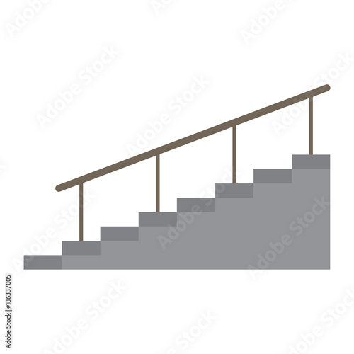staircase with handrail- vector illustration