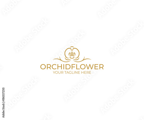 Fototapeta Naklejka Na Ścianę i Meble -  Orchid Flower Logo Template. Phalaenopsis Vector Design. Flower Illustration