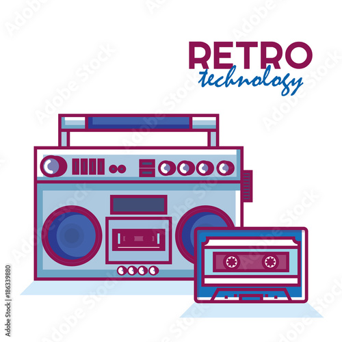 retro technology set gadgets vector illustration design