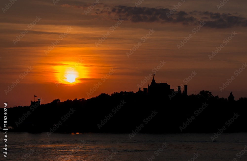 Boldt Castle in the sunset
