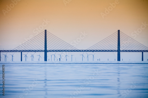 the oresund bridge between denmark and sweden photo