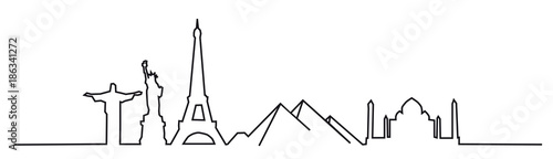 Welt Skyline | Wahrzeichen | Silhouette