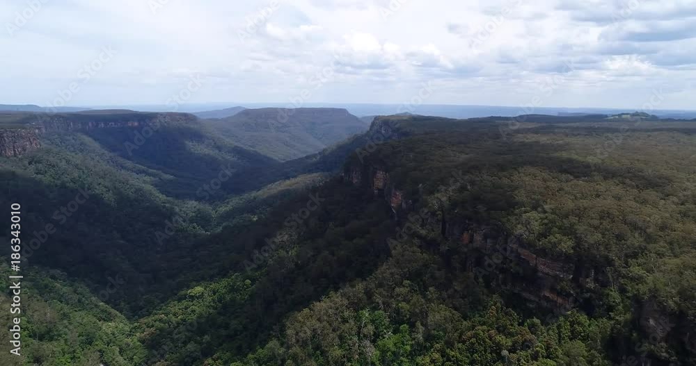 Rotation over Morton national park along Yarrunga creek off Fitzroy falls, gum-tree woods and sandstone cliffs of the mountains in wide panoramic view.
Rotation over Morton national park along Yarrunga creek off Fitzroy falls, gum-tree woods and sandstone cliffs of the mountains in wide panoramic view.