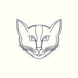 Cat Mono Line Logo. Cat Mascot Logo. Logo Template. Cat vector illustration.