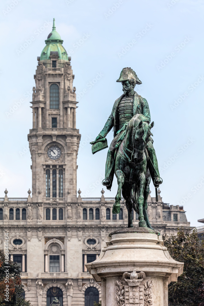 Statue of Peter IV of Portugal in Porto