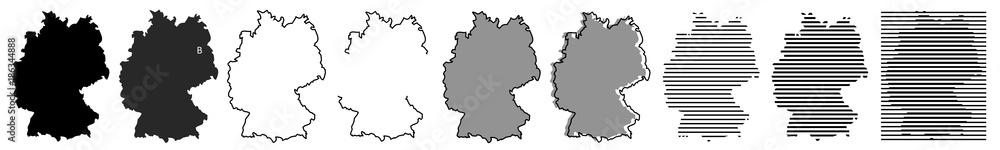 Deutschland | Karte | Variationen - obrazy, fototapety, plakaty 