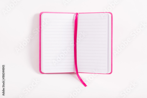 Notebook on white background