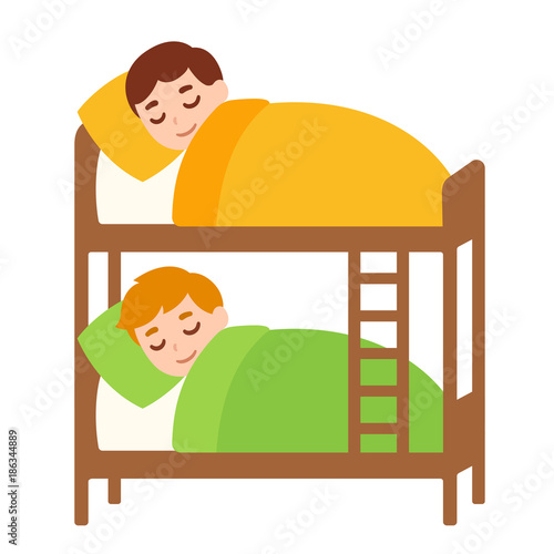 Kids sleeping in bunk bed