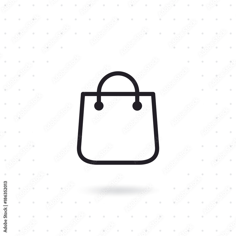 Vettoriale Stock Bag shopping vector icon. Shopping bag vector in flat  style on white background. Flat line vector illustration | Adobe Stock