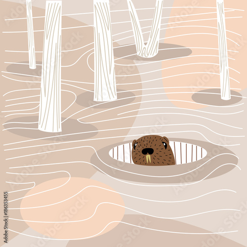 Groundhog day. vector illustration